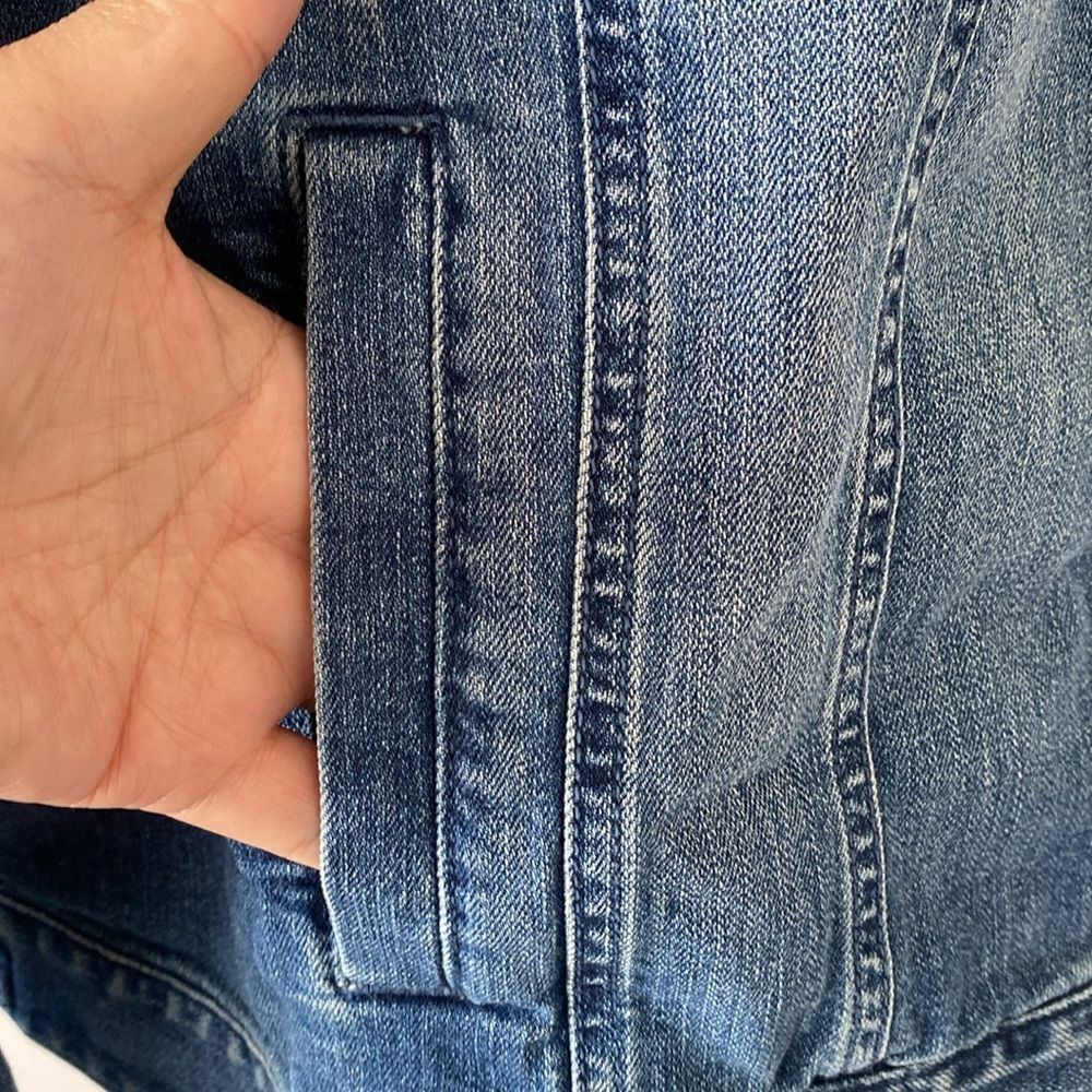 J. Jill Blue Cotton Denim Jacket 2X Preppy Boho Western Versatile Coastal - Picture 6 of 16